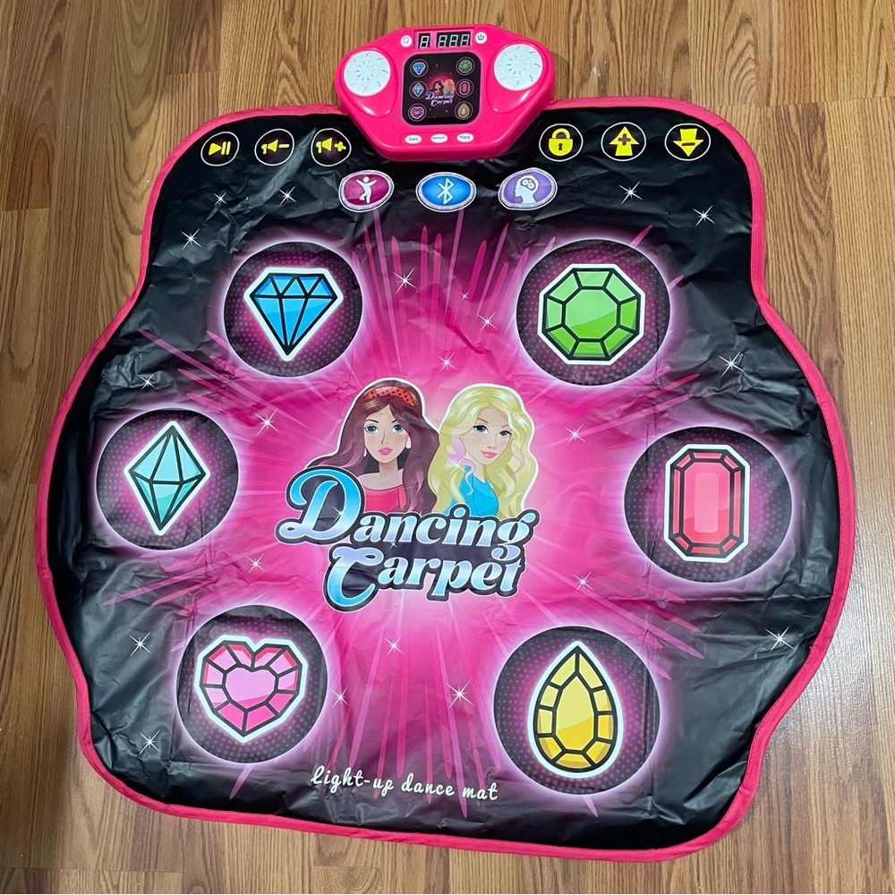 Girls Dancing Carpet DDR Gem Electronic Music Bluetooth + Controls Battery